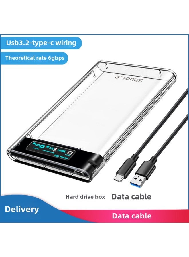 صندوق شفاف للقرص الصلب المحمول USB3.0 2.5 بوصة صندوق القرص الصلب SSD الميكانيكي الصلب تم تغييره إلى قرص قارئ - اللون: شاشة رقمية شفافة باللون الرمادي - Image 1