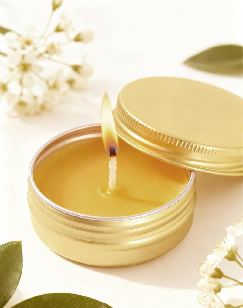 LJY 28Pcs Aluminum Tin Jar Refillable Containers Round Tin Container Bottle for DIY Projects,Gifts,Cosmetic,Cream,Diamond, Salves,Balms,Lip Balm,Spices (Gold, 28 Pcs 1oz) - Image 5