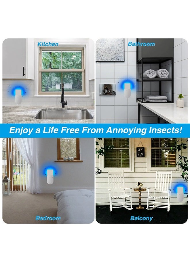 Lemon Flying Insect Trap Plug-in Mosquito, Indoor Gnat Moth Catcher Fly Tapper, with Night Light UV Attractant Catcher, for Home Office,1 Device + 5Pcs Adhesive Cards, White  - Image 2