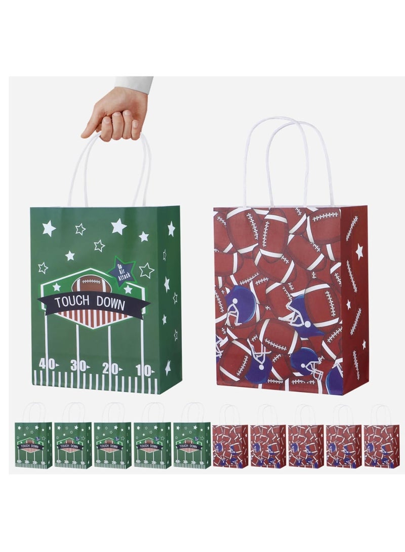 Excefore Touch Down!!! Bulk of Football Party Bag | Quality Paper Treat Bag with Handle | Awesome Goodie Gift Bags for College Orientation, Foot Ball Party, Summer Camp Supplies - Image 1