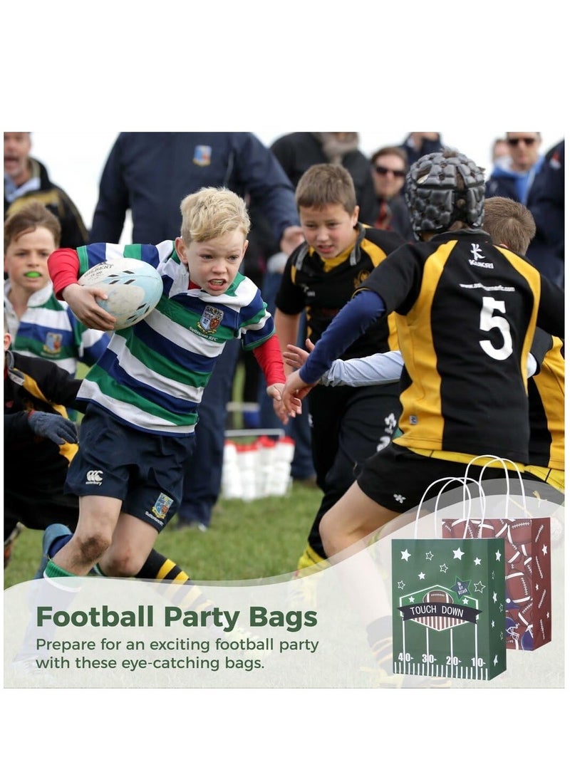 Excefore Touch Down!!! Bulk of Football Party Bag | Quality Paper Treat Bag with Handle | Awesome Goodie Gift Bags for College Orientation, Foot Ball Party, Summer Camp Supplies - Image 2
