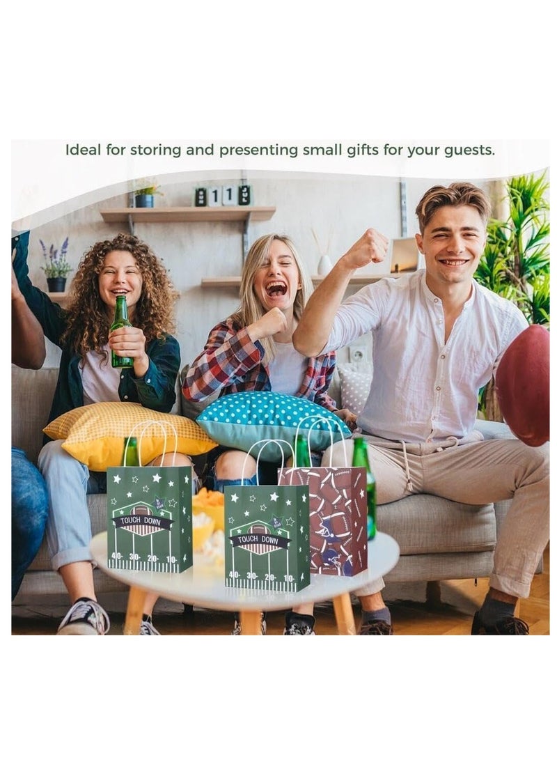Excefore Touch Down!!! Bulk of Football Party Bag | Quality Paper Treat Bag with Handle | Awesome Goodie Gift Bags for College Orientation, Foot Ball Party, Summer Camp Supplies - Image 3