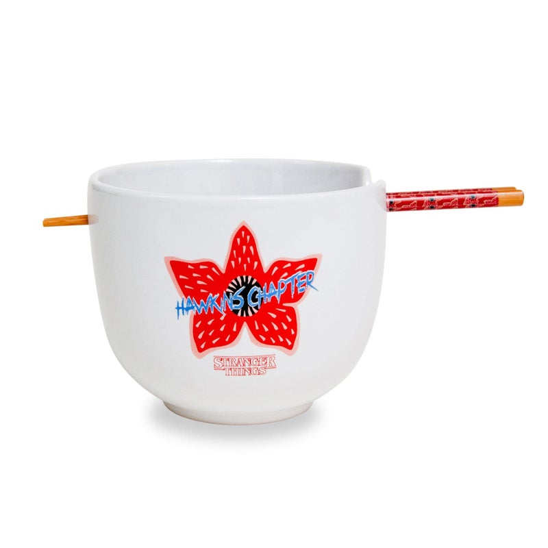 Silver Buffalo Stranger Things Demogorgon Hunting crew 20-Ounce Ramen Bowl and chopstick Set  - Image 2