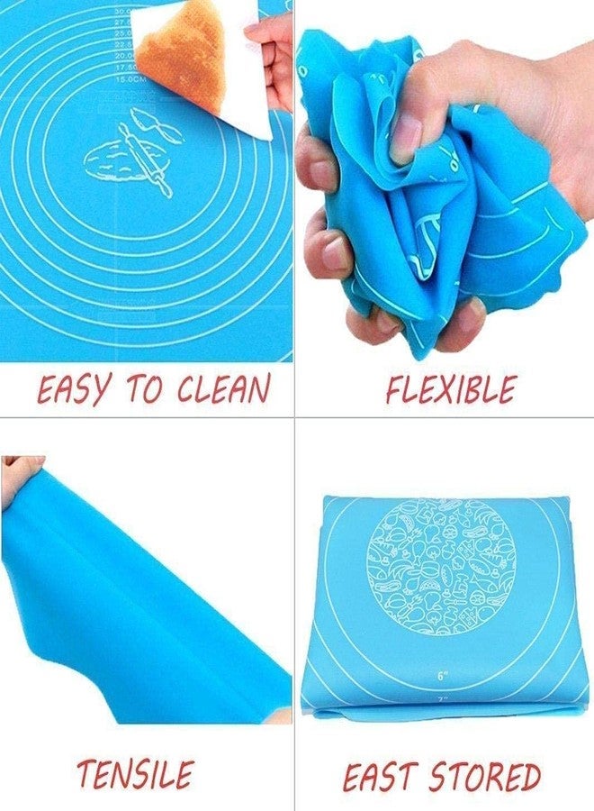 Damkint Silicon Fondant Baking Mat Chapati Atta Kneading Mat Non-Stick Fondant Rolling Mat Stretchable for Kitchen Roti Chapati Cake - Image 4