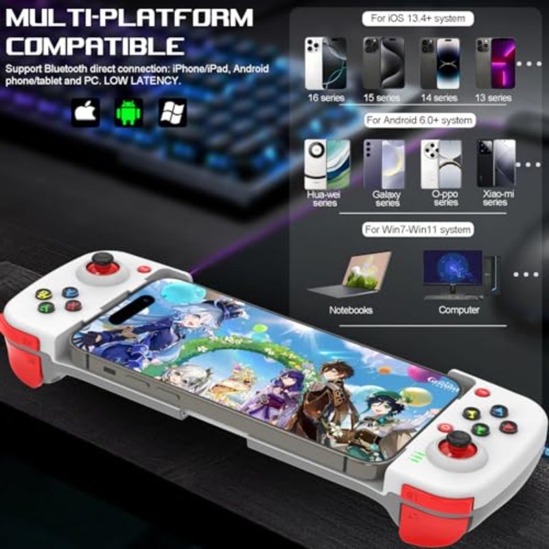 Mobile Game Controller for iOS iPhone 14/13/12/11/X, iPad, MacBook, Android Samsung, TCL, Tablet, PC, Steam Deck, Wireless Gamepad Joystick for Call of Duty, Apex, with Macro Programming - Image 2