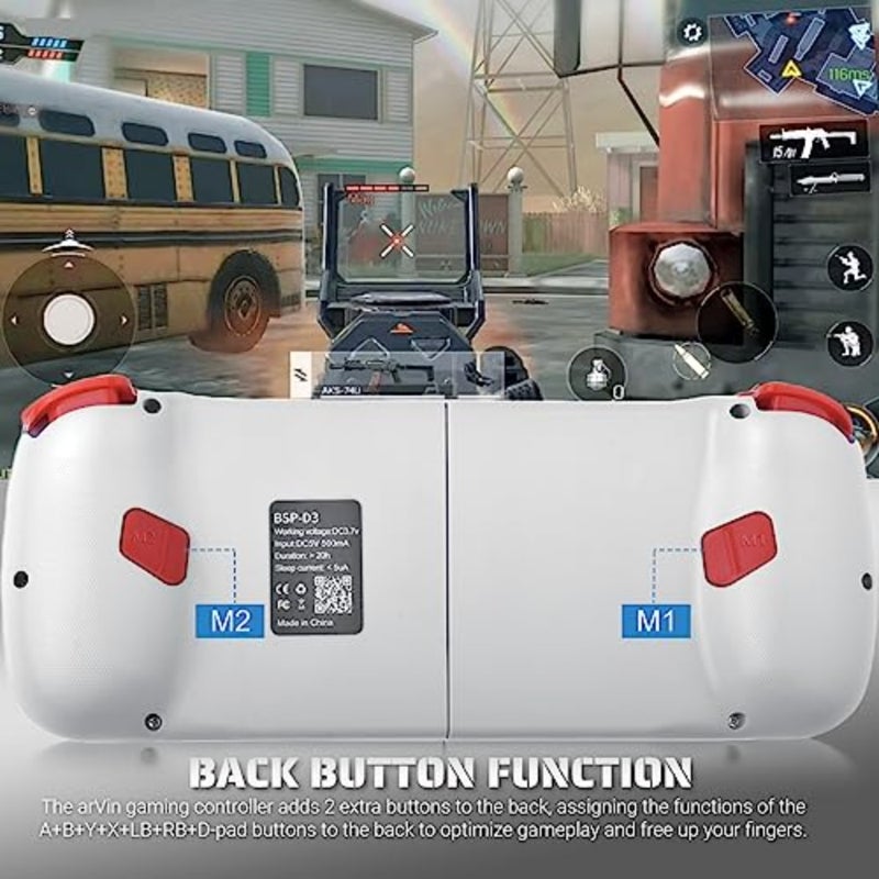 Mobile Game Controller for iOS iPhone 14/13/12/11/X, iPad, MacBook, Android Samsung, TCL, Tablet, PC, Steam Deck, Wireless Gamepad Joystick for Call of Duty, Apex, with Macro Programming - Image 4