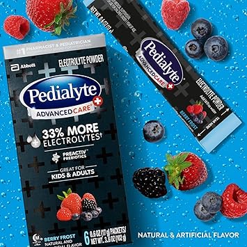 Pedialyte Advancecare Plus Powder Berry Frost 1 Box with 6 Packets - Image 3