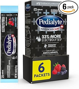 Pedialyte Advancecare Plus Powder Berry Frost 1 Box with 6 Packets - Image 1