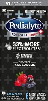 Pedialyte Advancecare Plus Powder Berry Frost 1 Box with 6 Packets - Image 2