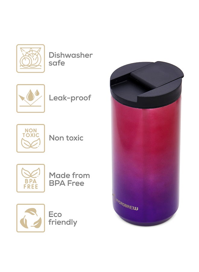 HYDROBREW Double Wall Insulated Tumbler Water Bottle - Chrome, 400Ml - Image 3