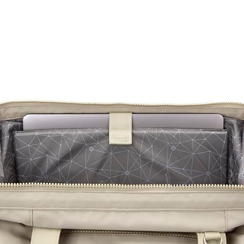 Samsonite Better Than Basics Weekender Duffle – Drop Bottom Travel Bag with 14” Laptop Compartment, SmartSleeve™ Strap, Adjustable Shoulder Strap, Durable RPET Lining, Limestone Grey - Image 4