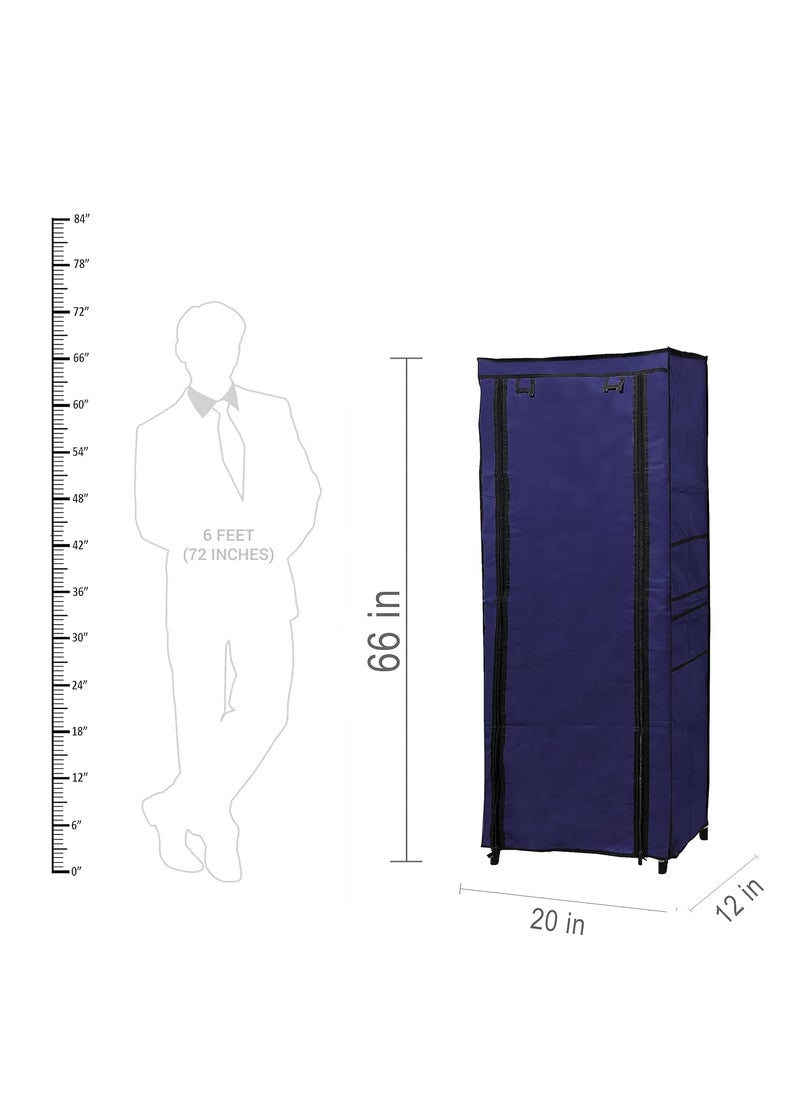 POWEREST POWEREST Multipurpose Collapsible Shoe Rack NonWoven Fabric PVC Pipes 9 Layer Shelves with 100 GSM Blue  - Image 4