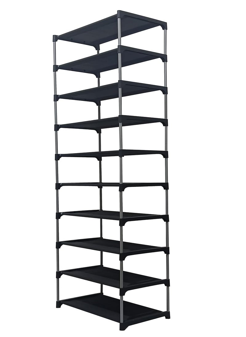 POWEREST POWEREST Multipurpose Collapsible Shoe Rack NonWoven Fabric PVC Pipes 9 Layer Shelves with 100 GSM Blue  - Image 5