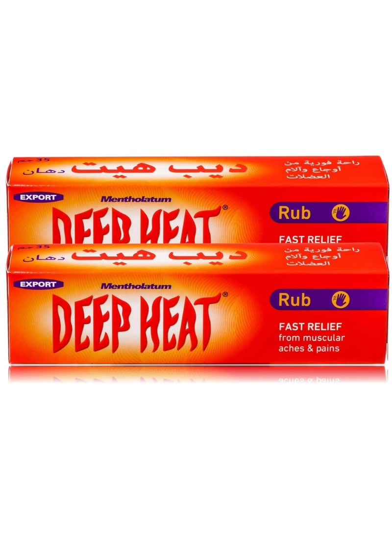 Deep Heat Rub for Fast Relief from Muscular Aches & Pains - 35g (2 pieces) - Image 1
