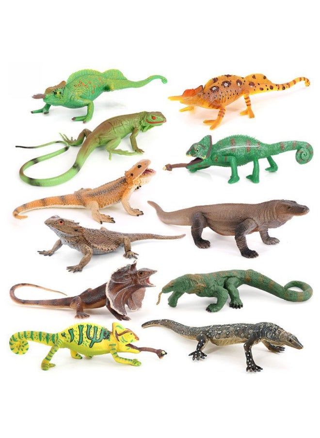 Generic - Simulation Reptile Lizard Model Umbrella Lizard Maned Lion Lizard Chameleon Palace Guard Horn Lizard Children's Cognitive Toy Ornaments-Color:127-2873 Flathead Rock Lizard - Image 1