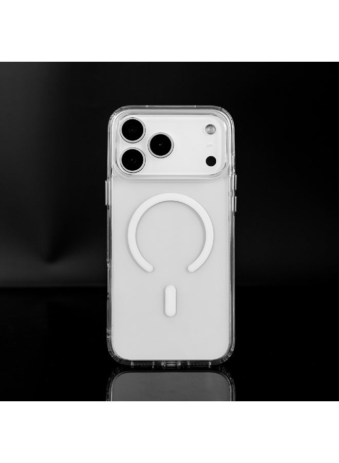 غطاء شفاف متوافق مع iPhone 17 Pro – شفاف، نحيف، ممتص للصدمات، يدعم الشحن اللاسلكي المغناطيسي ومضاد للاصفرار (أبيض) - Image 2