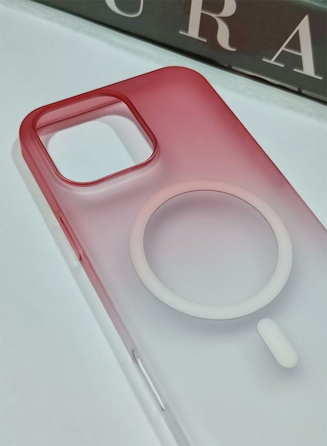 MagSafe Case for iPhone 16 Pro Max, Slim Semi-Transparent Case, Shockproof, Scratch and Fingerprint Resistant, Supports Magnetic Wireless Charging - Red - Image 3