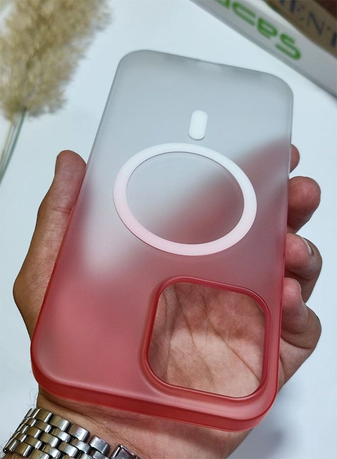 MagSafe Case for iPhone 16 Pro Max, Slim Semi-Transparent Case, Shockproof, Scratch and Fingerprint Resistant, Supports Magnetic Wireless Charging - Red - Image 2