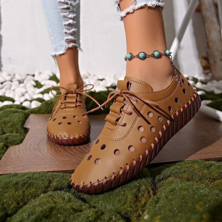 Women's Casual Lace-up Loafers with Hollow Out - Image 2
