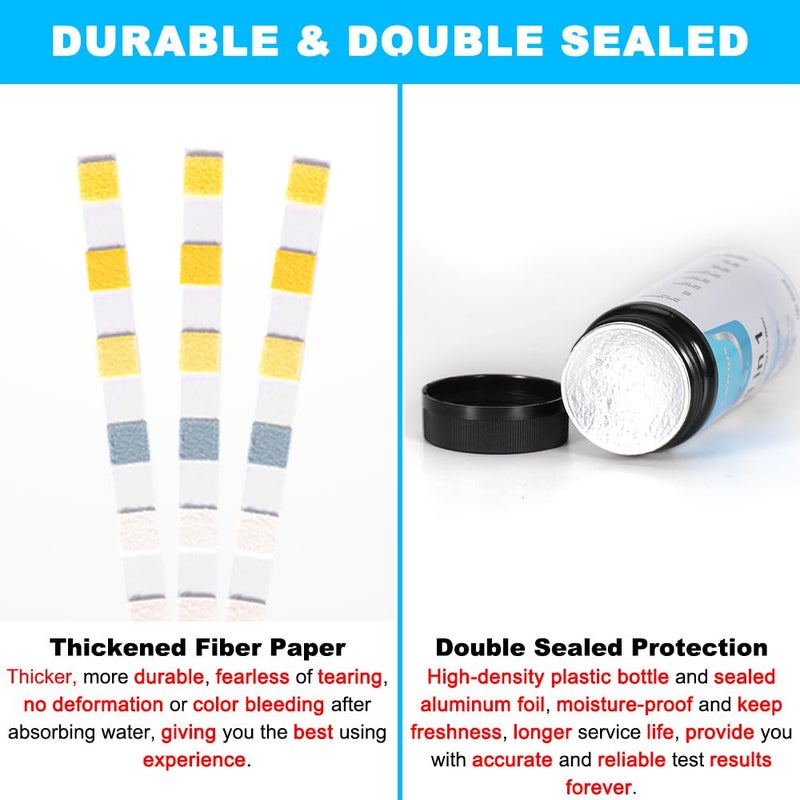 DaToo 8 in 1 Aquarium Test Kit Fish Tank Test Strips Accurate Water Quality Testing Strips for Ammonia PH Total Alkalinity Carbonate Hardness Free Chlorine Nitrate Nitrite Temperature (100 Strips) - Image 5
