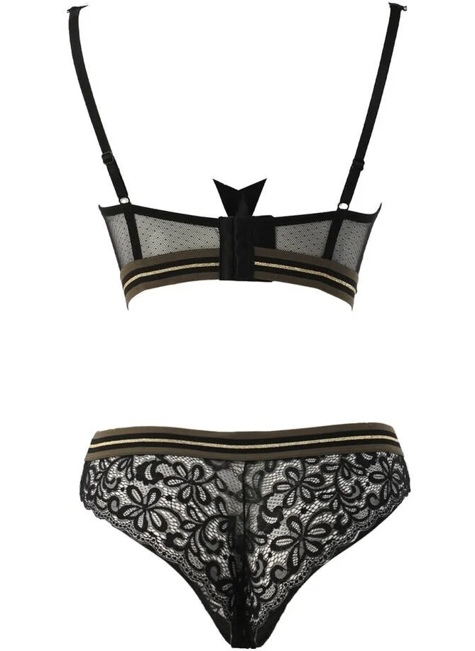 بيير كاردان Women's Soft Push Up Bralet Bra Set