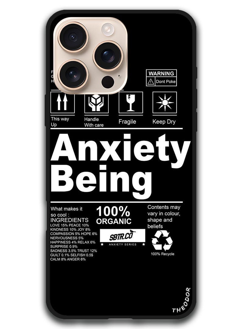 Theodor Protective Case Anti Scratch Shock Proof Bumper Cover For iPhone 16 Pro Max (6.9)-inch Anxiety Being - Image 1