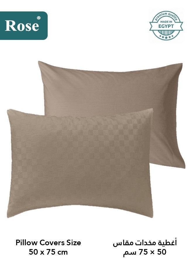 Rose Microfiber Jacquard Comforter Set, Fits 120x200 cm Single Size Bed, 5 Pieces (Removable Filling Included), Soft Cooling Breathable, Double Face Comforter, Mocha - Image 5