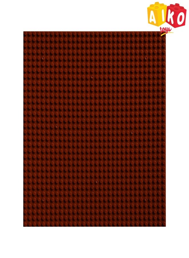 AIKO Classic Brown Base Plate – 32 x 32 Studs (10" x 10") | Durable ABS Plastic Building Base | Sturdy Foundation for Construction Play | Compatible with Major Block Brands | Ideal Gift for Kids 4+ - Image 2