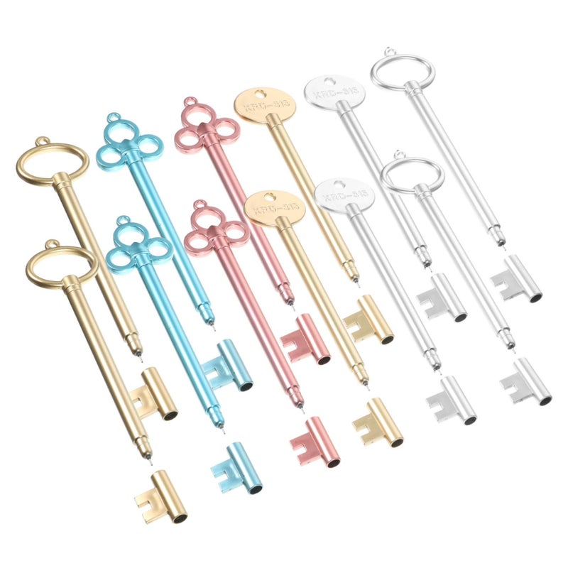 Vintage Key Shaped Gel Pens 12 Pack Smooth Writing Office School Student Gift - Image 2