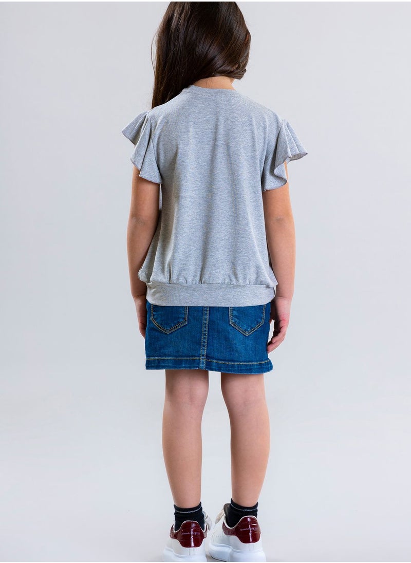 Pear Concept - Kids Cherry Embroidered T-Shirt - Image 1