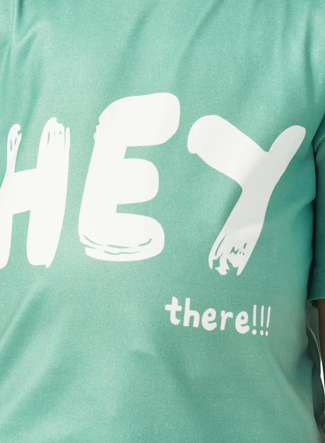 Styli Slogan Print Short Sleeves Oversized T-Shirt
