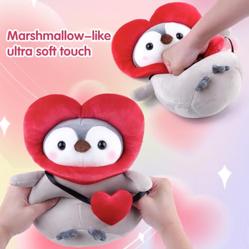 Anboor 98 Love Penguin Stuffed Animal Cute Penguin Soft Plush Toy with Love Outfit Perfect for Boys Girls Kids Ages 3 and Up - Image 5