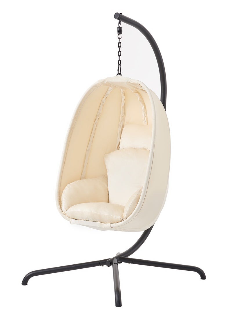 Sharpdo Hanging Chair with Frame + Soft Seat Cushion, Side Padding, Seat and Back Cushion, Hanging Basket, Indoor & Outdoor, Garden Swing Basket, Hanging Chair, Sturdy Base - Image 2