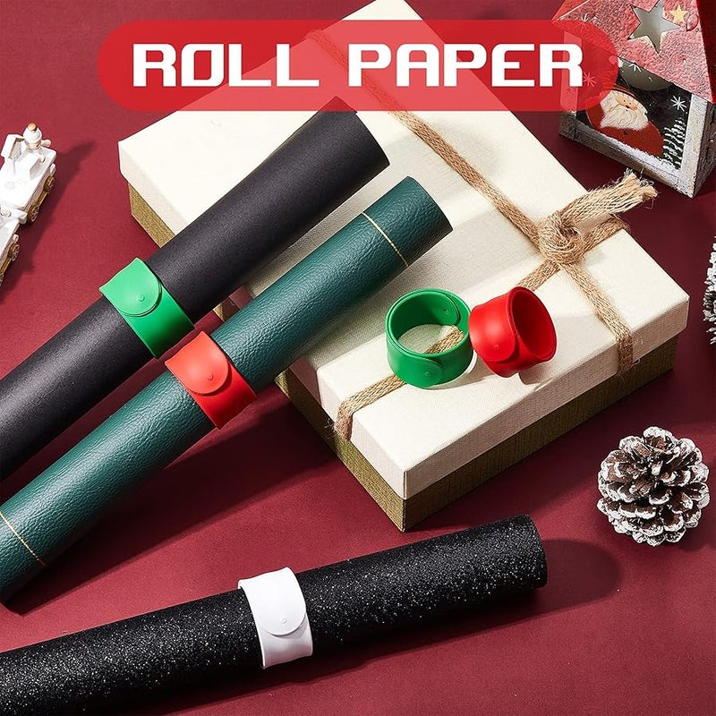 Charniol Wrapping Paper Holder - 12 Pieces (Red, Green) - Silicone & Metal - 1 x 9 Inches - Gift Wrap Storage Containers - Ideal for Adults - No Assembly Required - Image 5