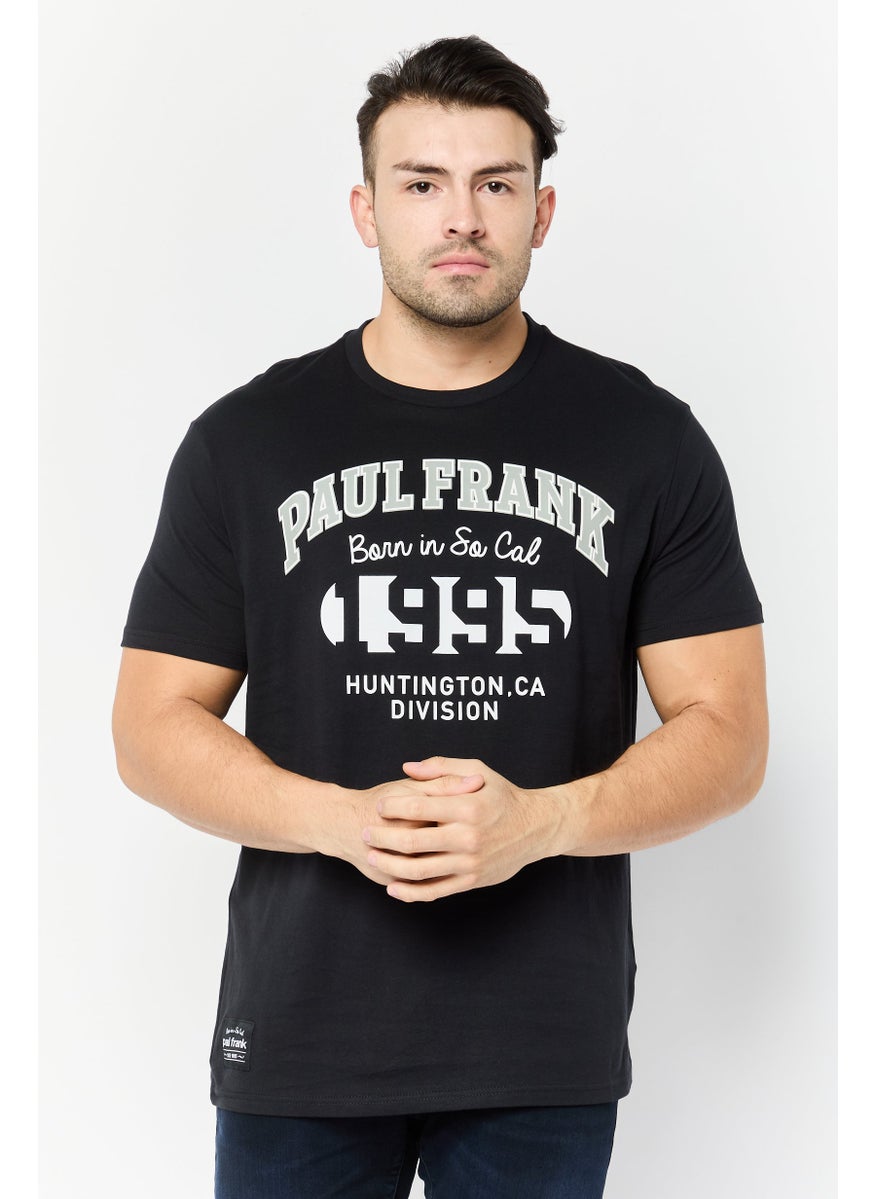 Paul Frank Men Crew Neck Short Sleeves Graphic Print T-Shirt, Black  - Image 1