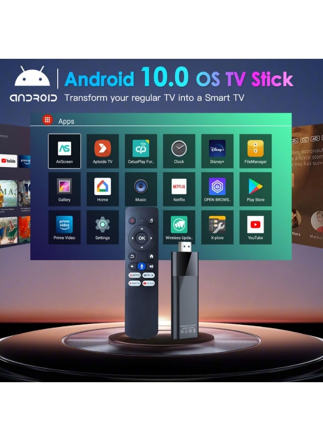 Android TV Stick 4K, 2025 Android TV Stick 10.0 2GB RAM 16GB ROM, Tv Stick 4K Ultra HD H313 CPU Supports 2.4G/5G Wi-Fi Bluetooth 5.0 USB HDR10 with Bluetooth Voice Remote Control - Image 2