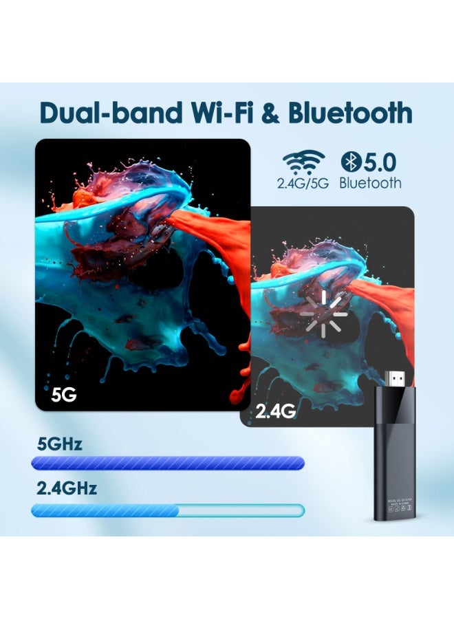 Android TV Stick 4K, 2025 Android TV Stick 10.0 2GB RAM 16GB ROM, Tv Stick 4K Ultra HD H313 CPU Supports 2.4G/5G Wi-Fi Bluetooth 5.0 USB HDR10 with Bluetooth Voice Remote Control - Image 4