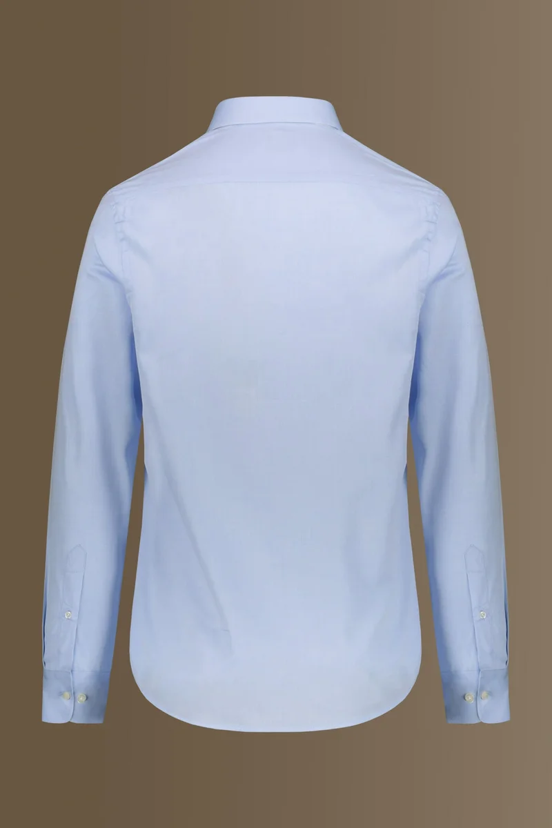 Doppelganger Blue Classic shirt french collar herringbone fabric - Sky for Men | Best Price UAE