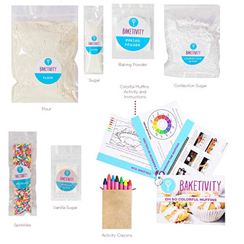 Baketivity Kids Baking DIY Activity Kit - Bake Delicious Confetti Muffins with Pre-Measured Ingredients – Best Gift Idea for Boys and Girls Ages 6-12 - Image 3