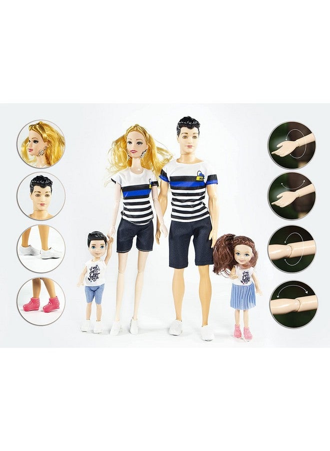 ويش كي مجموعة دمى سفر عائلية جميلة من البلاستيك من WISHKEY مع الأم والأب والطفل والطفلة، مجموعة ألعاب مثالية لدمية التظاهر الأنيقة للبنات، متعددة الألوان، من سن 3 سنوات فما فوق (عبوة من قطعة واحدة) - Image 4