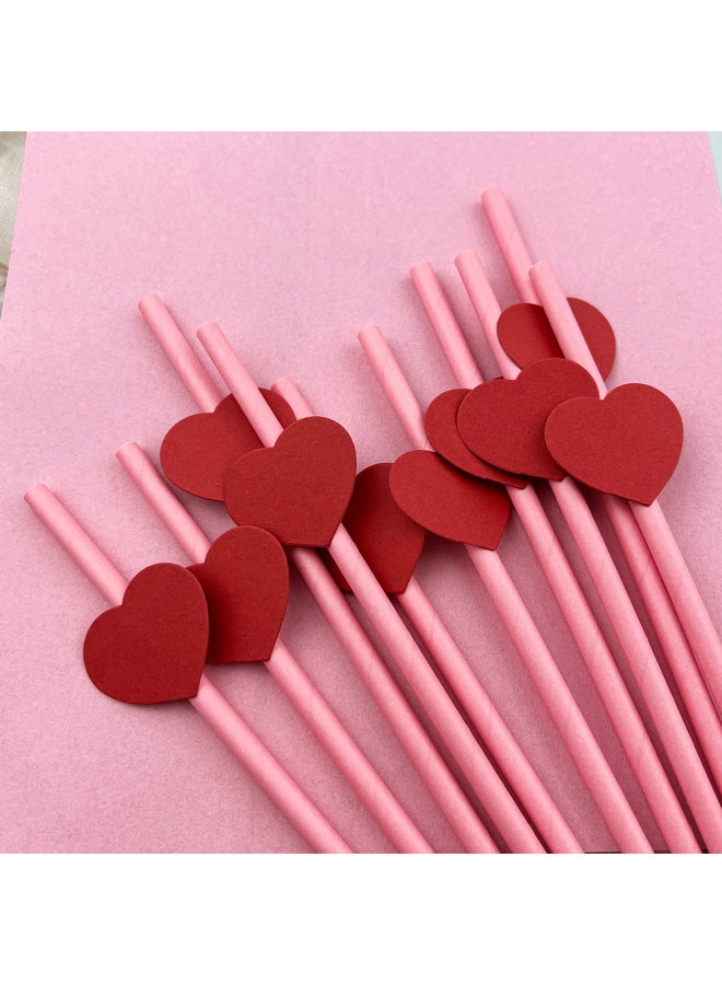 Internet Celebrity Straw Valentine's Day Love Card Disposable Degradable Paper Dessert Milk Tea Party Decorative Straw-Color:Daisy Card Powder Small Flower Straw  - Image 2