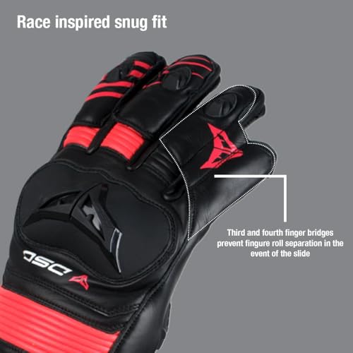 DSG Race Pro Sport Riding Gloves : Black Red (Size-2XLarge) - Image 3