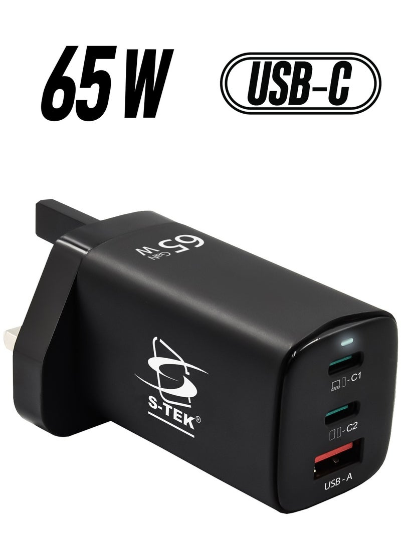 S-TEK 65W USB C Charger | GaN 3-Port Compact Fast PPS Wall Charger, For MacBook Pro/Air, Pixelbook, iPad Pro, iPhone 15/14/Pro, Galaxy S23/S22, Note20, Pixel, Apple Watch - pzsku/Z57BB8384DF2596C22105Z/45/_/1738234239/cc7bae5b-4bb8-49b6-ba6e-5c7f53412ad5