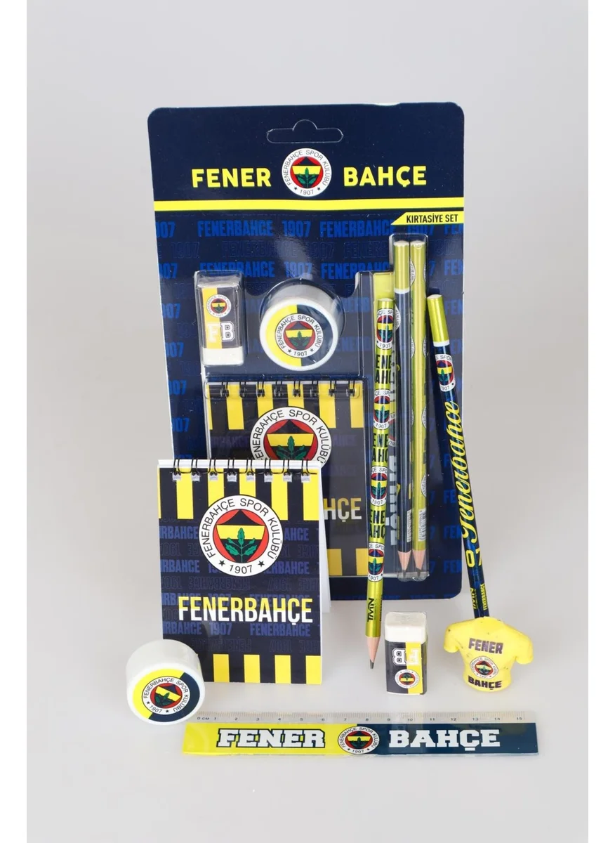 Fenerbahçe New Season Licensed 7-Piece Stationery Set Notepad, Ruler, Jersey Design Eraser, Pencil Sharpener, 2 Pencils