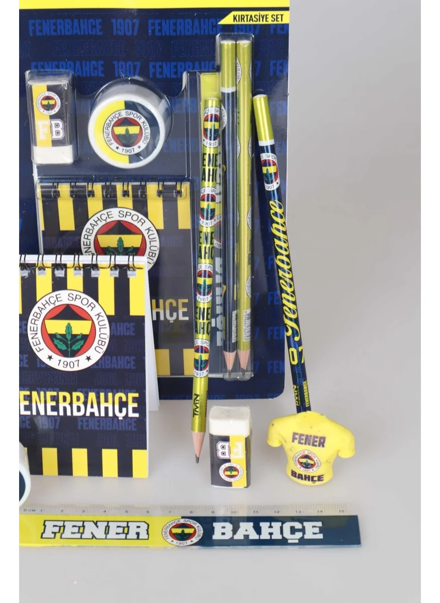 Fenerbahçe New Season Licensed 7-Piece Stationery Set Notepad, Ruler, Jersey Design Eraser, Pencil Sharpener, 2 Pencils