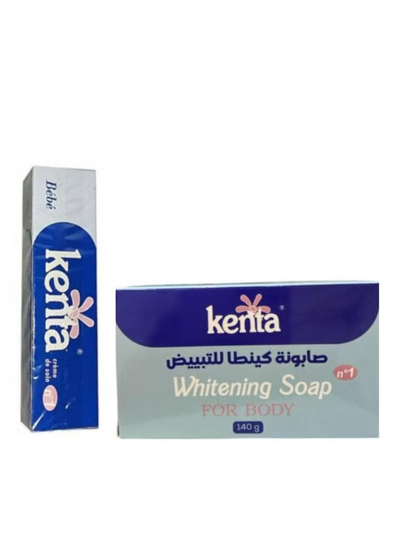 Set Of Whitening Kenta Moroccan cream to whiten the skin and lighten sensitive areas 30 g + Whitening Soap For Body 140g