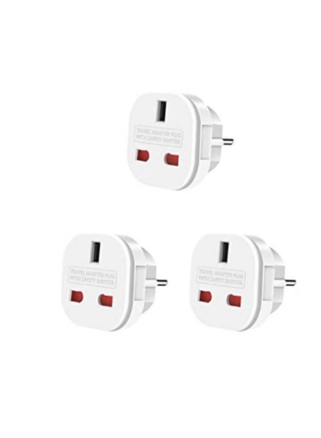 WINSEE EU Travel Plug Adapter 3 Pack UK to Europe Power Converter Type G to Type C E F Wall Charger for Spain France Italy Portugal Germany Netherlands Greece Poland Turkey Travel Use - Image 1