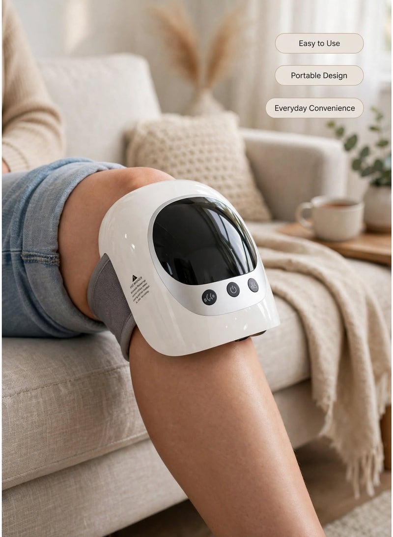 ELTRAZONE ST1102 Wireless Knee Massager with Heat Therapy, Vibration Massage and Red Light Function, Cordless Knee Relaxation Device for Daily Comfort, Portable Knee Massage Support – White - Image 4
