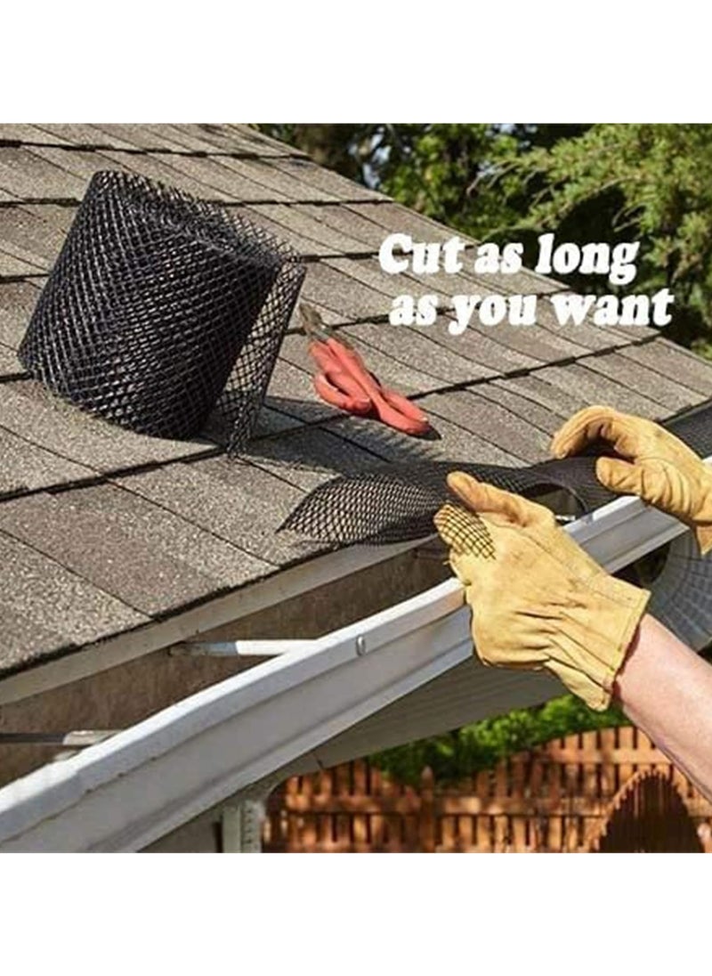 CMGTYYD - Gutter Guard Mesh, 15cm 6m Leaf Protection Cover Netting to Stop Gutter Drain Downspout Clogging from Leaves or Debris, Plastic Gutter Guard Mesh Protector with 10 Clip Fixing Hooks - Image 1