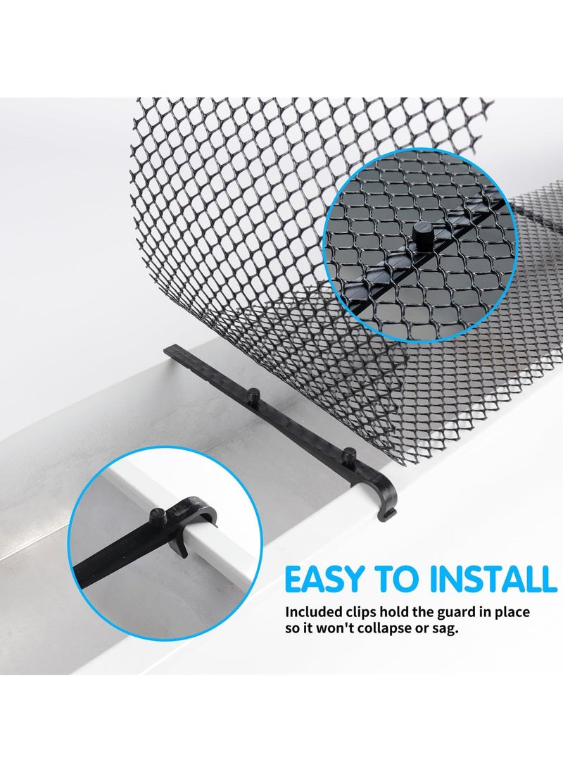 CMGTYYD Gutter Guard Mesh, 15cm 6m Leaf Protection Cover Netting to Stop Gutter Drain Downspout Clogging from Leaves or Debris, Plastic Gutter Guard Mesh Protector with 10 Clip Fixing Hooks  - Image 3